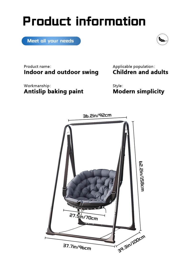 Hammock Chair Indoor Outdoor Swing Hanging Chair Baby Rocking Chair Adult Hammock Outdoor Cradle Rocking Chair Swing Seat