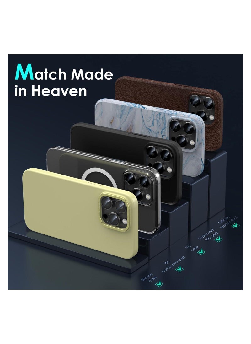 Case Compatible With iPhone 15 Pro Case with Integrated Camera Lens Protection, [Seamless Work] [Metallic Glossy Soft Bumper], Diamond Clear Stylish Case (Black Titanium) - Image 4