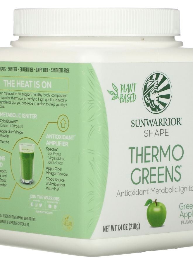 Sunwarrior Shape Thermo Greens Green Apple 7.4 oz (210 g) - Image 2