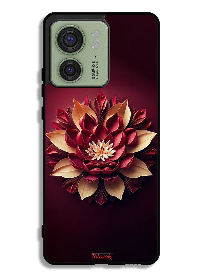 Tolwak Motorola Edge 40 Protective Case Cover Flower Abstract Design - Image 1