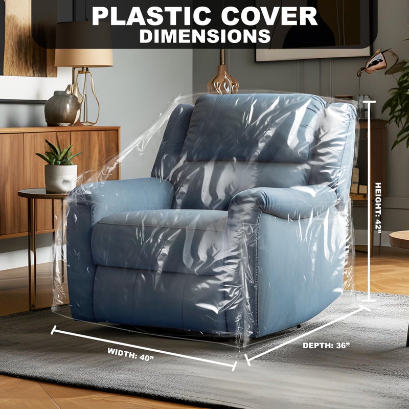 Besti Plastic Recliner Armchair Cover for Pets - Chair Protection from Dog and Cat Pee, Fur, Hair, Bite, Scratch - Heavy-Duty Thick Clear Furniture Cushion Slipcover Seat Protector - Image 2