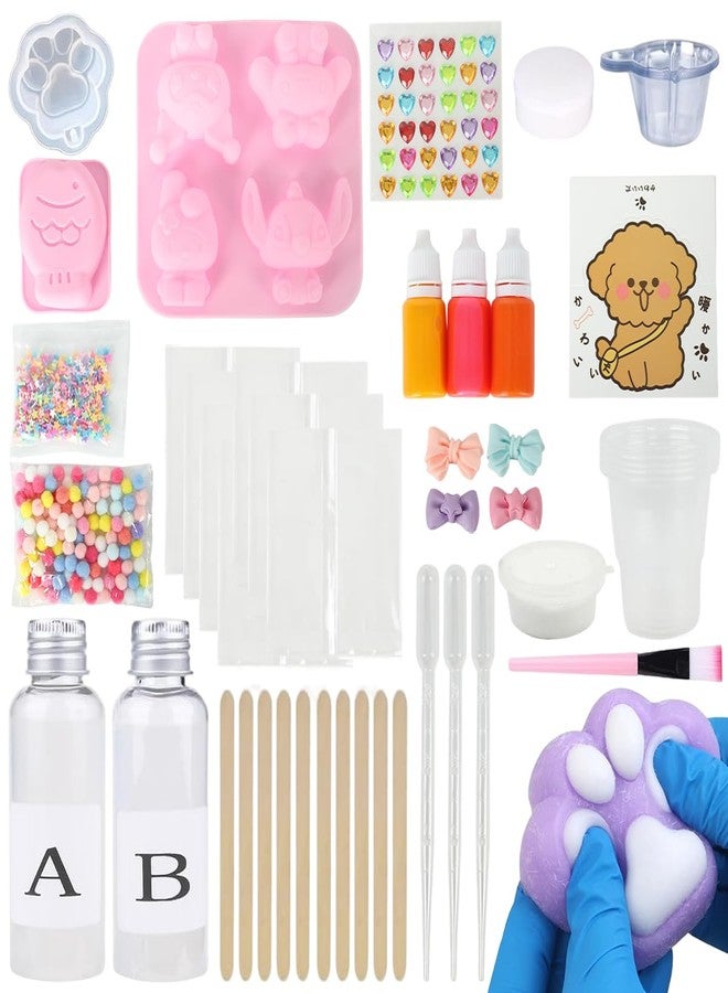 PATPAT® DIY Squishy Making Kit, Kids 3D Silicone Mould Kit Cute Soft Silicone Jelly Kit Toy Kit for Kids Includes Tools & Accessories DIY Squishy Toy Supplies Kit for Kids & Adults Gift for Kids - Image 1