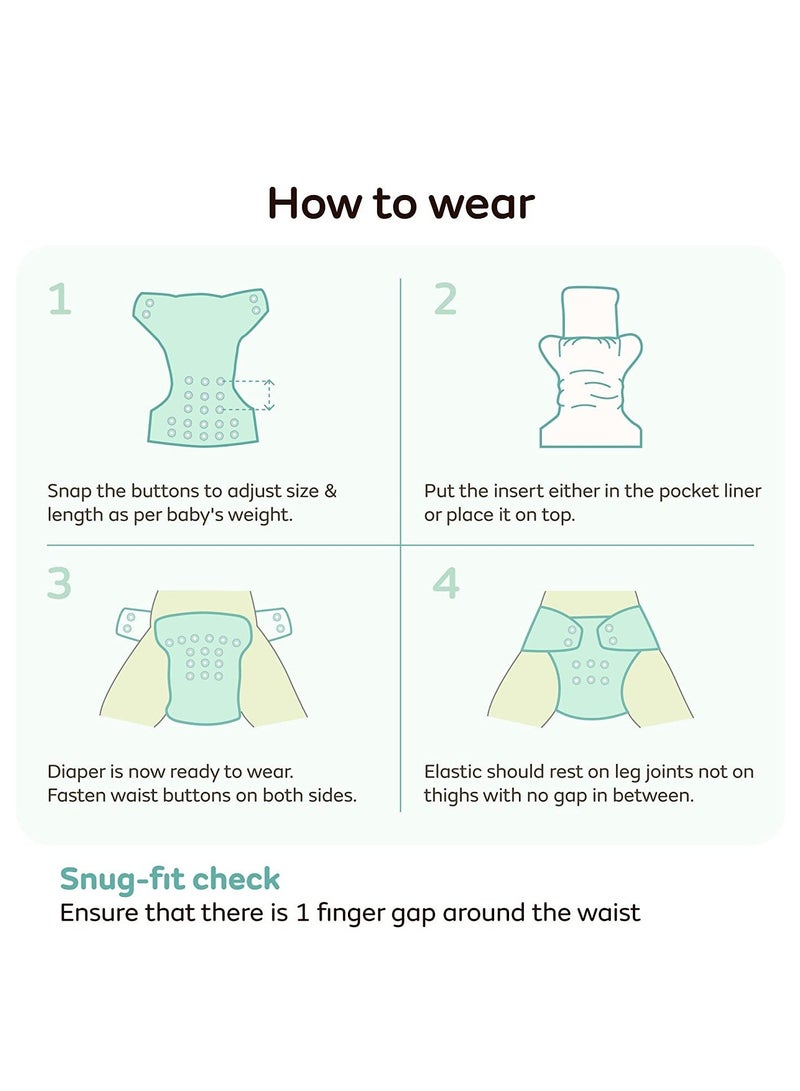 بنطلون حفاضات حديثي الولادة، جيب لحفاضات الأطفال، قطعة أثرية لحفاضات الأطفال، مع أزرار للتثبيت - Image 4