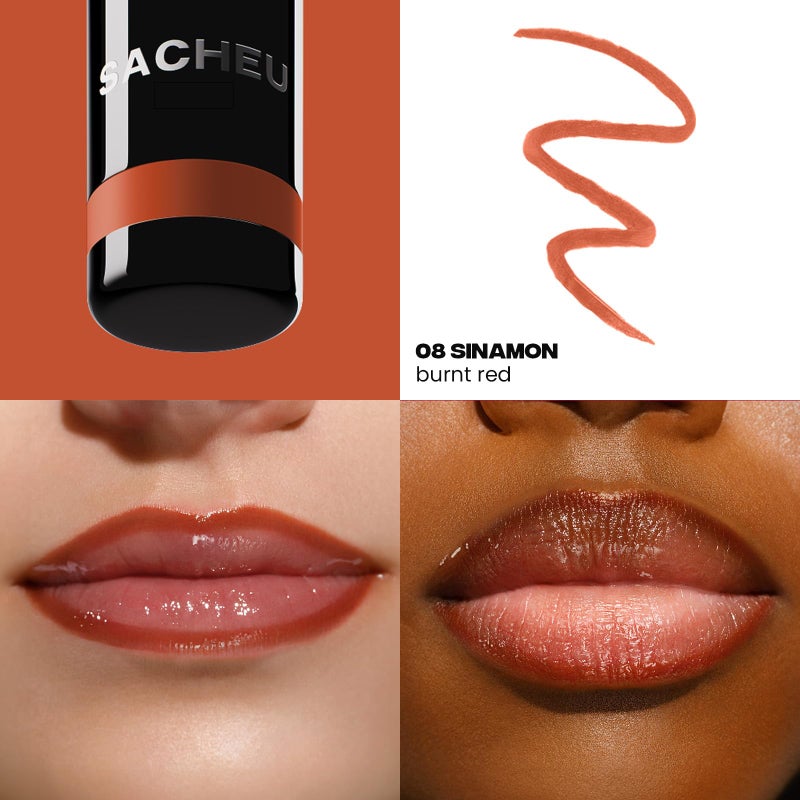 Sacheu قلم تحديد الشفاه Sacheu STAY-N Peel Off Lip Stain - صبغة شفاه مقاومة للماء تدوم طويلاً مع حمض الهيالورونيك وفيتامين E - لمسة نهائية غير قابلة للنقل، نباتي وخالي من القسوة (SINamon) - Image 2
