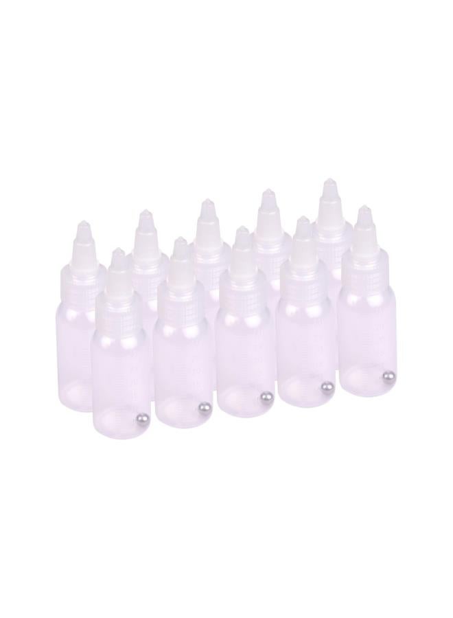 Paint bottles, Box of 10-Each 1.2-Ounce(35cc) Airbrush Bottles Paint Storage Bottles PP Jar and Cover with Scale Line Leak-proof for Dual-Action Siphon Feed Air Brush Airbrushing Accessories - Image 4