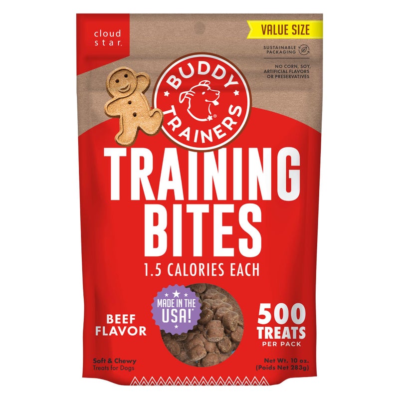 Buddy Biscuits Trainers Training Bites Soft & Chewy Dog Treats, Beef, 10 oz. Bag - Image 1