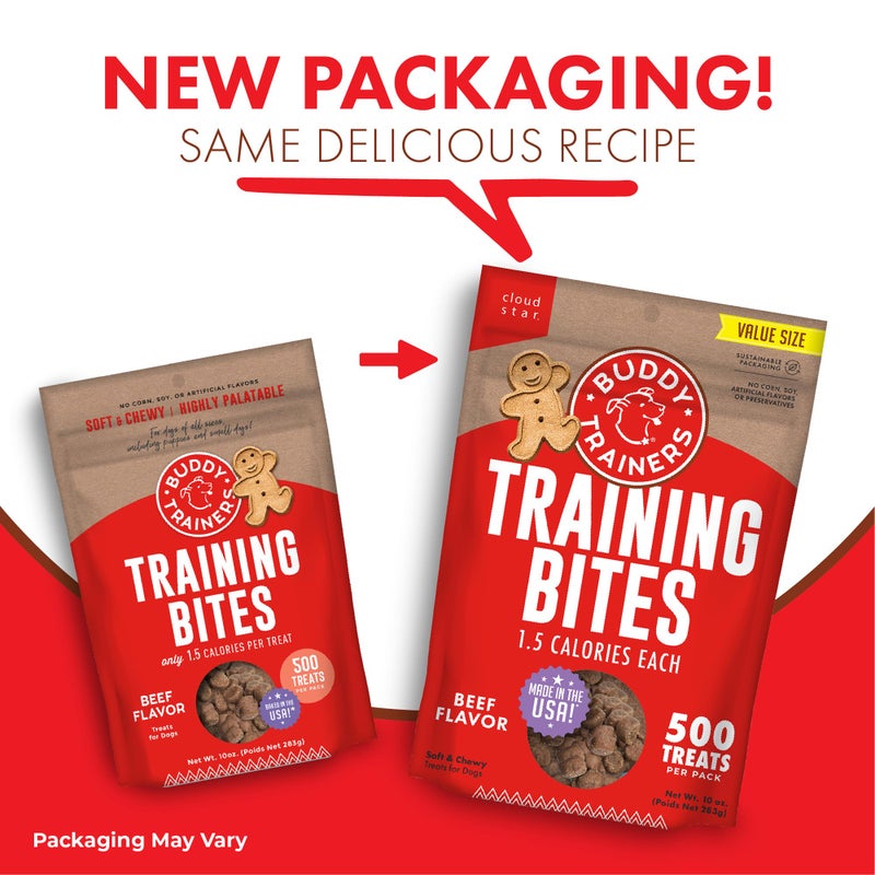 Buddy Biscuits Trainers Training Bites Soft & Chewy Dog Treats, Beef, 10 oz. Bag - Image 2