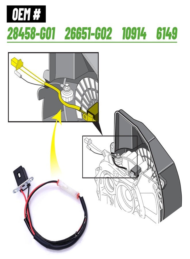 10 ال 0 ال ملف إشعال 10L0L لعربة الجولف EZGO موديلات 1991-2003، محرك روبن رباعي الأشواط سعة 295 سم مكعب و350 سم مكعب، بديل للأرقام الأصلية 28458-G01 و26651-G02 و10914 و6149، قطع غيار EZGO - Image 3