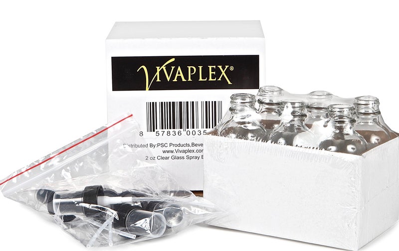 Vivaplex, 6, Clear, 2 oz Glass Bottles, with Black Fine Mist Sprayers - Image 3