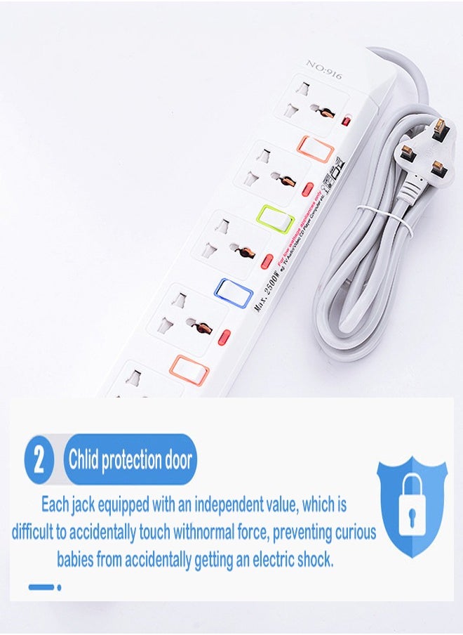 ZCM-HAPPY Multi-Purpose Power Strip Extension with USB Sockets  - Image 3