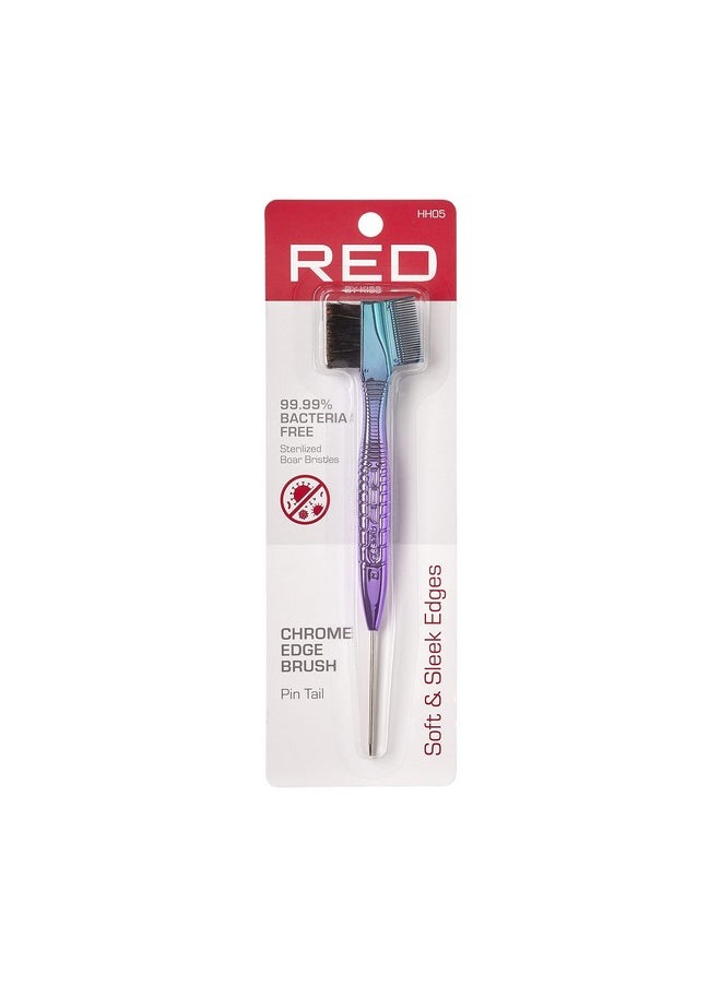 Red by Kiss - RED by Kiss Chrome Edge Brush Bacteria Free Sterilized Boar Bristles Hair Styling Brush Comb - Image 1