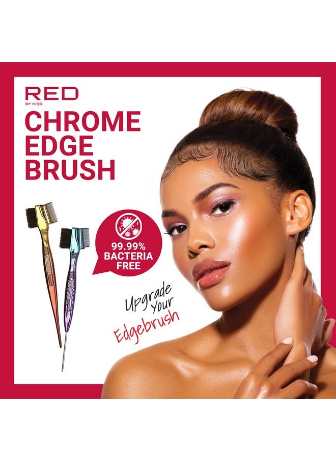 Red by Kiss - RED by Kiss Chrome Edge Brush Bacteria Free Sterilized Boar Bristles Hair Styling Brush Comb - Image 1
