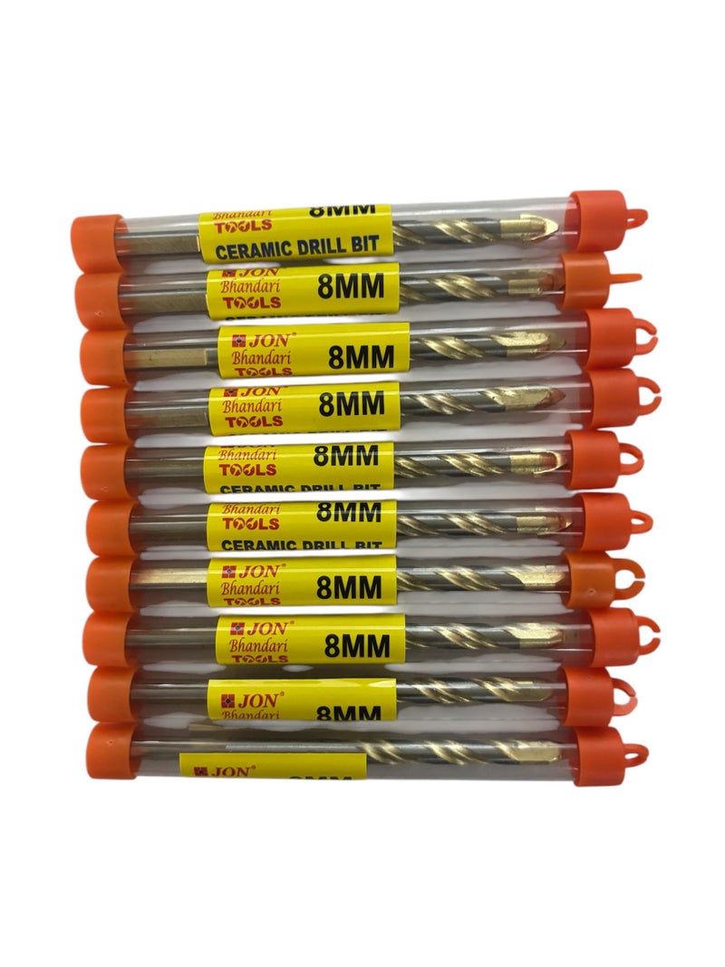 Jon Bhandari Tools Ceramic Drill Bit Set Tungsten Carbide for Tile, Glass, Concrete, Brick, Wood & Plastic (10pc 8mm) - Image 3
