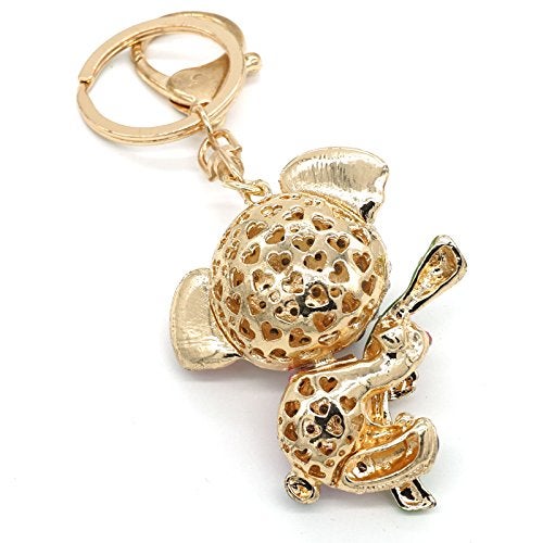 Cooplay Cute Lovely Koala Bear Animal Diamond Crystal Rhinestone Gold Crystal Keychain Charm Pendent Beautiful Accessories The Best Gift for Girl Women Purse Handbag Bag Keyrings (Blue) - Image 2