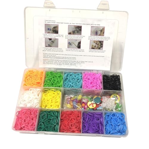 QWICK CLICK Colourful DIY 4200 Rubber Bands with Rainbow Loom Band Kit | Bracelet Making Set for Kids | DIY Craft Kit with Loom, Hooks & Charms | Multicolor Bands for Creative Jewelry Making (10*17*2.5 cm) - Image 2