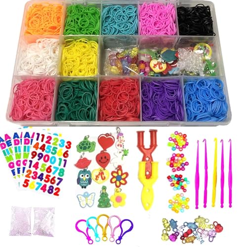 QWICK CLICK Colourful DIY 4200 Rubber Bands with Rainbow Loom Band Kit | Bracelet Making Set for Kids | DIY Craft Kit with Loom, Hooks & Charms | Multicolor Bands for Creative Jewelry Making (10*17*2.5 cm) - Image 4