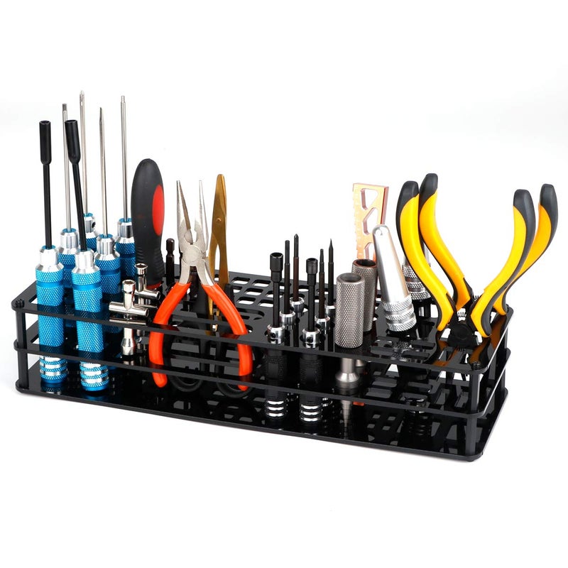 FPVERA Screwdriver Storage Rack Screwdriver Organizers for Hex Cross Screw Driver RC Tools Kit Organizers 63 Hole - Image 1