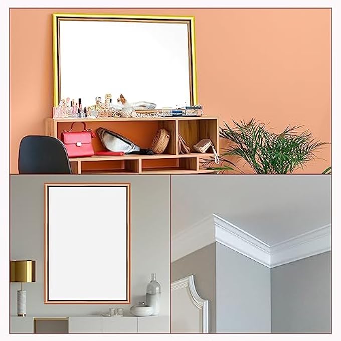 FLEXIBLE MOLDING TRIM SELF ADHESIVE, 10FT X 0.31INCH PEEL AND STICK METALLIC MIRROR FRAME, PVC METAL TRIM MOLDING FOR WALL, CAR, MIRROR, DOOR, WARDROBE, HOME DECOR (SILVER) - Image 3