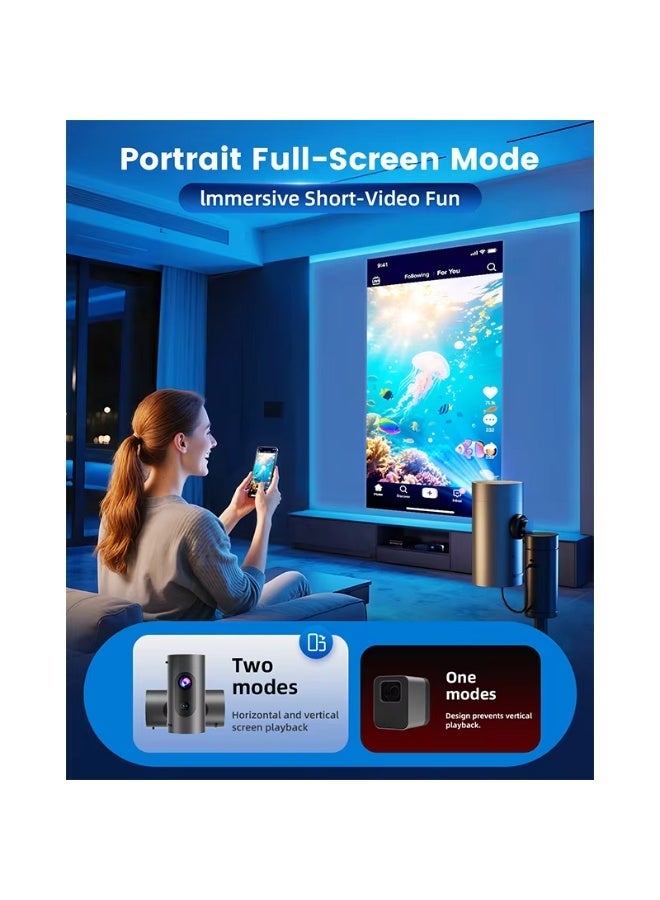 بلو فاير مشروع ذكي بنظام أندرويد 13، سطوع 400 لومن ANSI | تركيز تلقائي وتصحيح ميل | دقة أصلية 1080P كاملة الدقة ويدعم 4K | واي فاي 6 ومعالج رباعي النواة | مشروع محمول لسينما المنزل والألعاب للاستخدام الداخلي والخارجي - Image 4