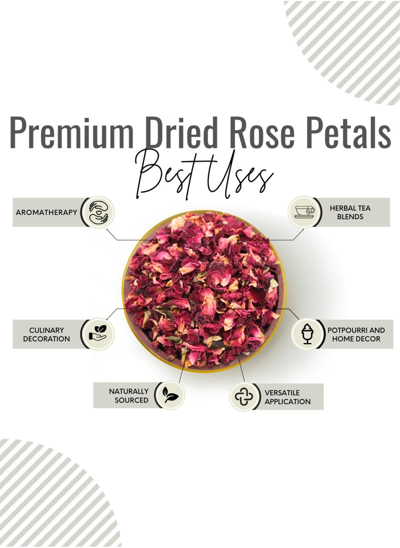 Awafi Mill Premium Dried Rose Petals - Aromatic and Handpicked for Culinary and Decorative Use  - Image 3