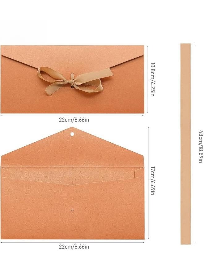 10-Pieces Premium Thick Paper Vintage Colourful Kraft Bow Tie Paper Envelopes for Wedding Party Invitations, Greeting Cards，Letters，Budget Envelopes - Image 2