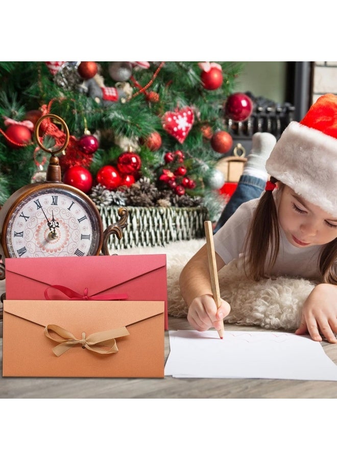 10-Pieces Premium Thick Paper Vintage Colourful Kraft Bow Tie Paper Envelopes for Wedding Party Invitations, Greeting Cards，Letters，Budget Envelopes - Image 4