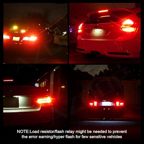 AZQOP 3157 3047R LED Brake/Tail Light Bulbs For Chevy Silverado/GMC Sierra 1500 2500 3500 1999-2001 2002 2003 2004 2005 2006 2007 2008 2009 2010 2011 2012 2013, 300% Brightness, Red Rear Stop Lights, 2PCS - Image 5