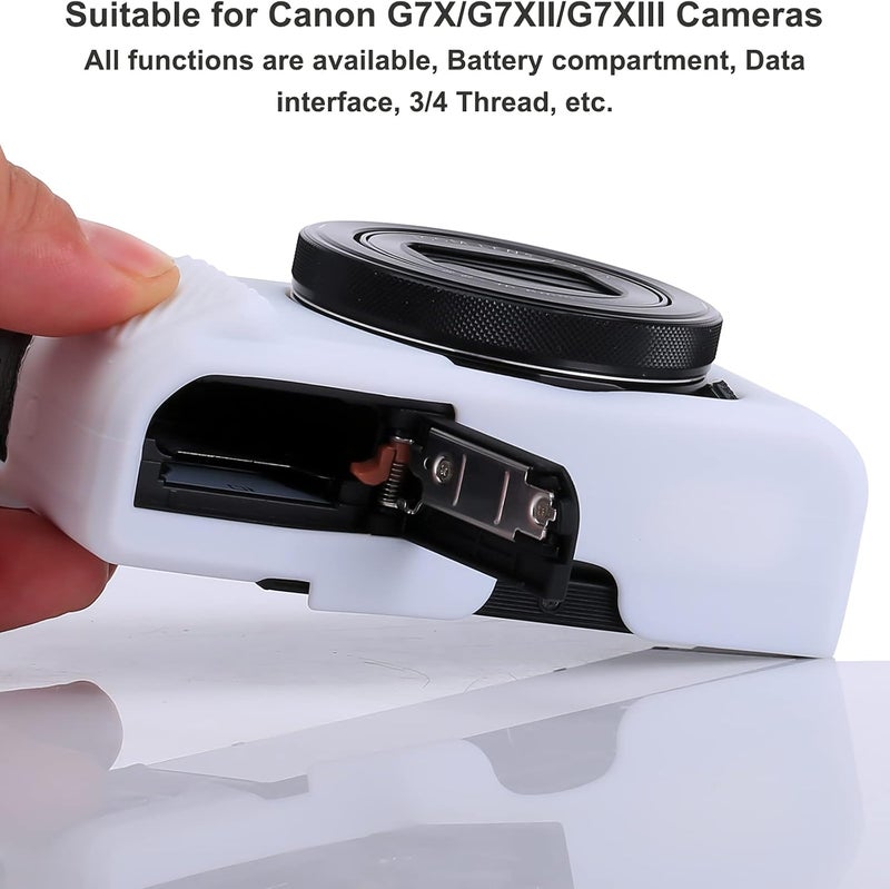 Yisau G7X / G7X Mark II Camera Silicone Case, Ultra Thin Lightweight Rubber Soft Silicone Case Bag Cover for Canon PowerShot G7X / G7X Mark II with Microfiber Cloth - White - Image 4