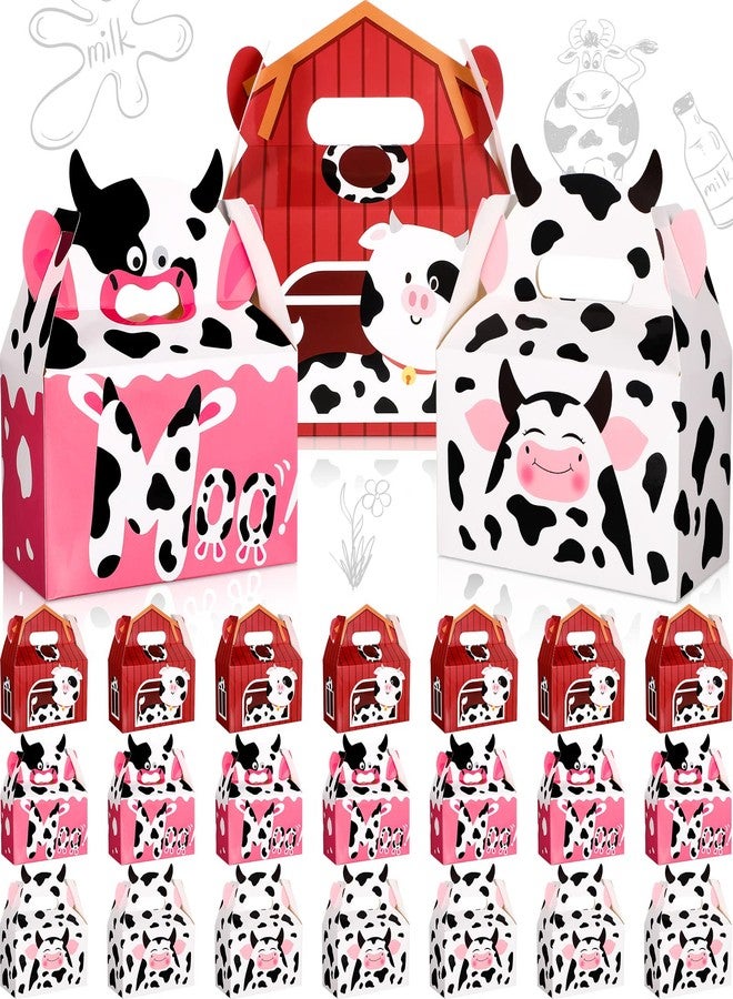 Nezyo 24 Pack Cow Party Candy Cow Animal Print Treat Boxes Goodie Gifts for Farm Animal Supplies Party Baby Shower Birthday Decorations Operation Christmas - Image 1