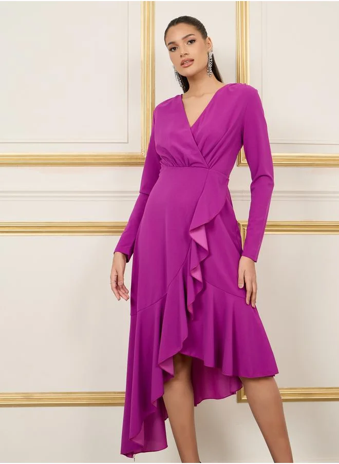 Styli Ruffled Asymmetric Dress