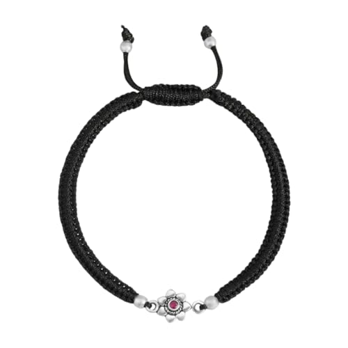ZAVYA 925 Sterling Silver Designer Floral Rhodium Plated Adjustable Thread Anklet (Single) | Gift for Women & Girls | With Certificate of Authenticity & 925 Hallmark - Image 1