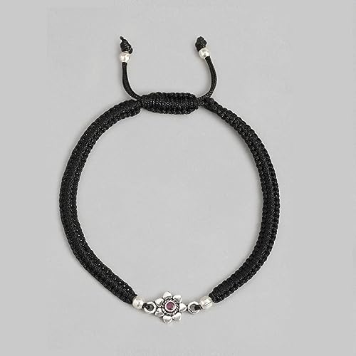 ZAVYA 925 Sterling Silver Designer Floral Rhodium Plated Adjustable Thread Anklet (Single) | Gift for Women & Girls | With Certificate of Authenticity & 925 Hallmark - Image 3