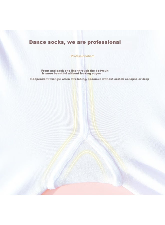Aiwuge Children's Dance Socks For Girls, Summer Thin White Dance Practice Socks, Leggings Socks, 3 Pairs Pack, Size 2XL - Image 4