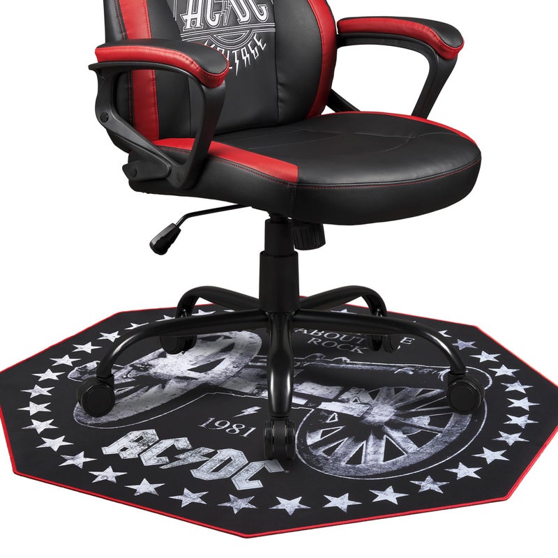 Subsonic ACDC NonSlip Gamer Floor Mat for Gaming Chairs and Office Chairs 39 inch x 39 inch - Image 2