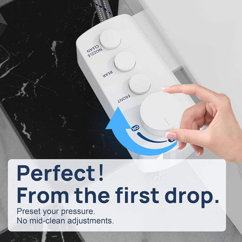 DIHAF Store Fresh Water Bidet with Self-cleaning Dual Nozzles for Rear And Feminine Washing, Non-Electric Bidet Toilet Attachment, with Waterproof Cover to Prevent Leaking, Adjustable Water Pressure - Image 5