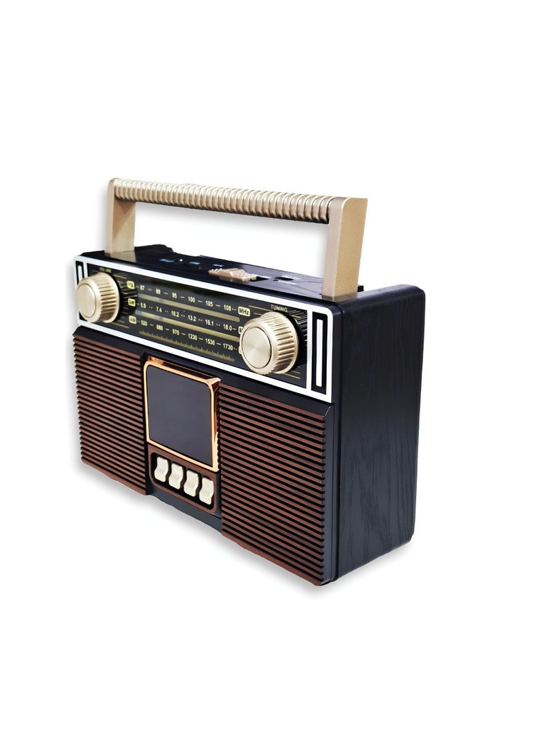 MD-1307BT Bluetooth Radio with 3 Bands, USB and TF Ports, AUX Support, and 1500mAh Battery - Black - Image 3