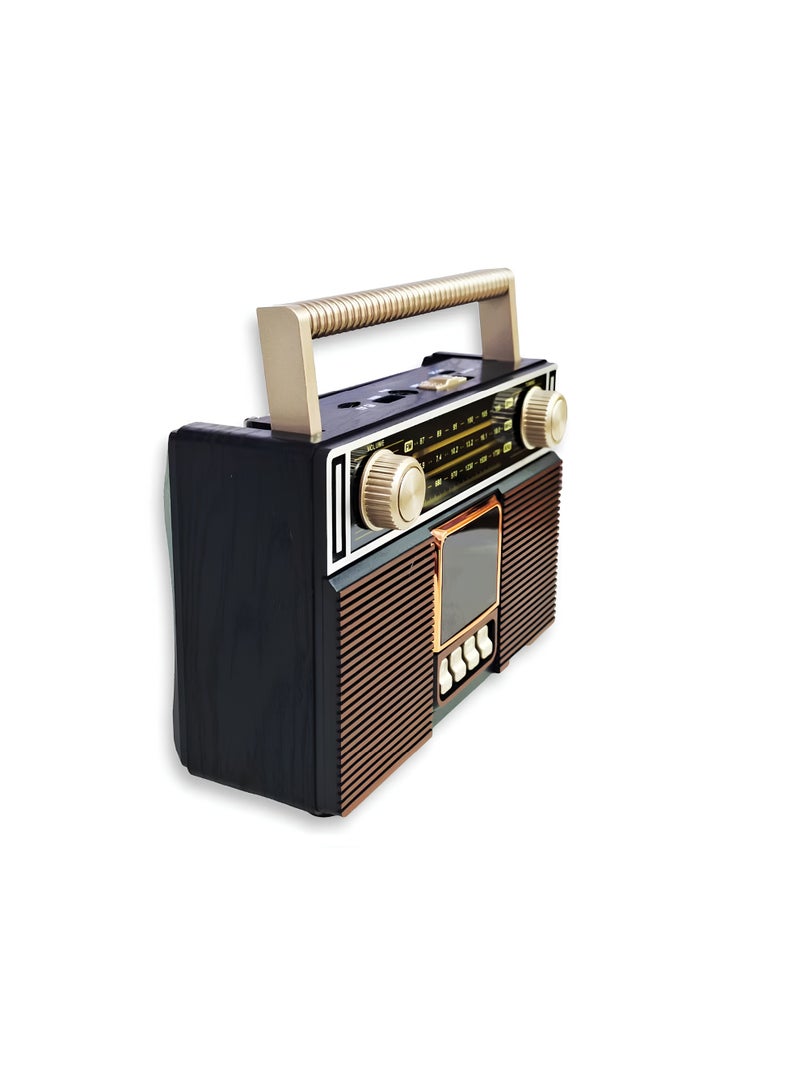 MD-1307BT Bluetooth Radio with 3 Bands, USB and TF Ports, AUX Support, and 1500mAh Battery - Black - Image 4