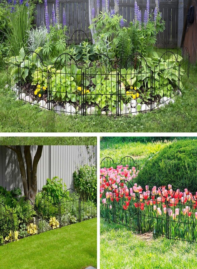 C CASIMR Decorative Garden Fences 17in x 10.3ft, 10 Pack Outdoor Fencing Animal Barrier Dog Border, Metal Wire Fence Panels for Garden Decor, Flower Bed Edging Borders for No Dig Patio Yard - Image 5