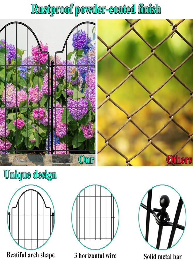 C CASIMR Decorative Garden Fences 17in x 10.3ft, 10 Pack Outdoor Fencing Animal Barrier Dog Border, Metal Wire Fence Panels for Garden Decor, Flower Bed Edging Borders for No Dig Patio Yard - Image 2