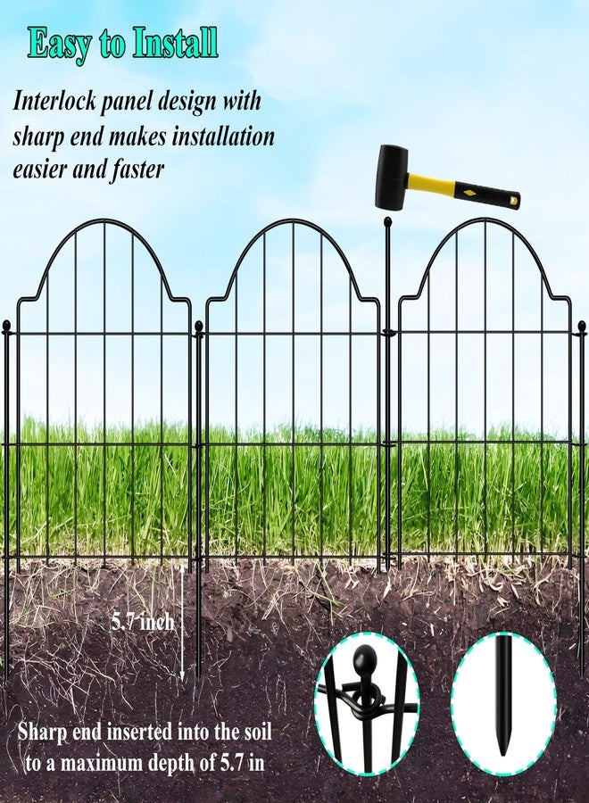 C CASIMR Decorative Garden Fences 17in x 10.3ft, 10 Pack Outdoor Fencing Animal Barrier Dog Border, Metal Wire Fence Panels for Garden Decor, Flower Bed Edging Borders for No Dig Patio Yard - Image 3