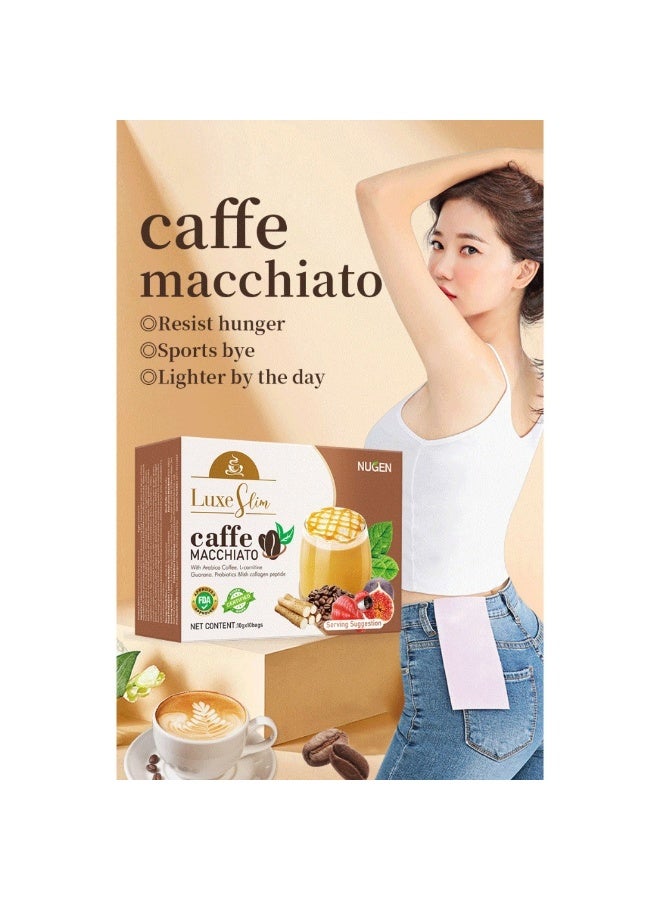 NUGEN Caffe Macchiato Coffee Drink – Arabica Coffee with L-Carnitine & Collagen Supplement – 10 Sachets - Image 2