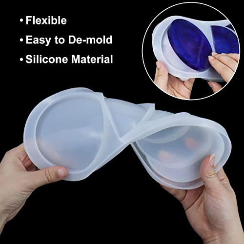 SNOOGG Pack of 2 Moon Phase Silicone Resin 5 Shapes Molds - New Epoxy Moulds/Full Moon Geode Agate for DIY Art Casting - Image 3