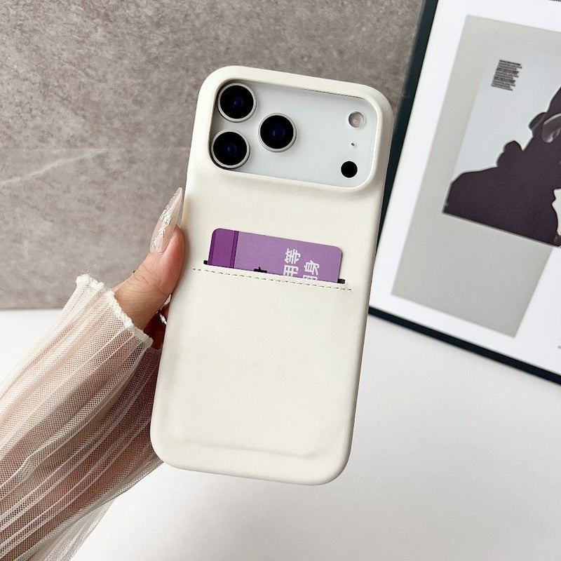 غطاء هاتف رمادي مع فتحة بطاقة محكمة مقاوم للسقوط لهاتف iPhone 16 Pro Max - Image 3