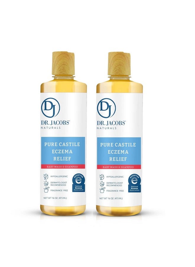 DR.JACOBS NATURALS Dr. Jacobs Pure Castile Baby Wash For Eczema Relief Effective Body Wash To Relieve Baby Eczema Gentle Baby Shampoo Unscented Soap For Baby'S Sensitive Skin And Hypoallergenic Baby Care (16 Oz2Pk)  - Image 1