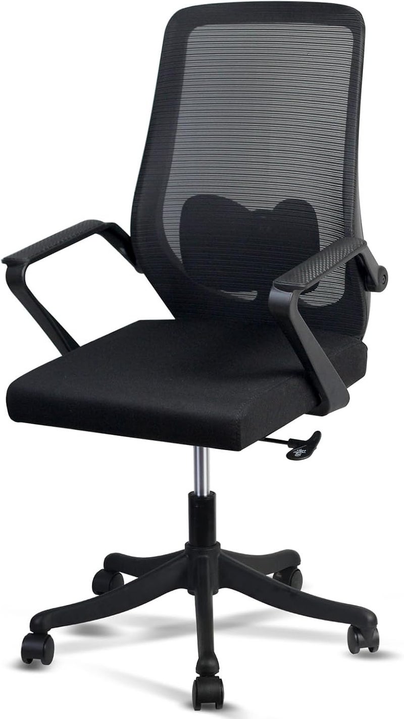 Ergonomic Office Chair,Height Adjustable Gaming Chair with Lumbar Support, Padded Seat Cushion, Desk Chair with Tilt Back, Breathable Mesh High Backrest, Black - 60x57x111cm - Image 1