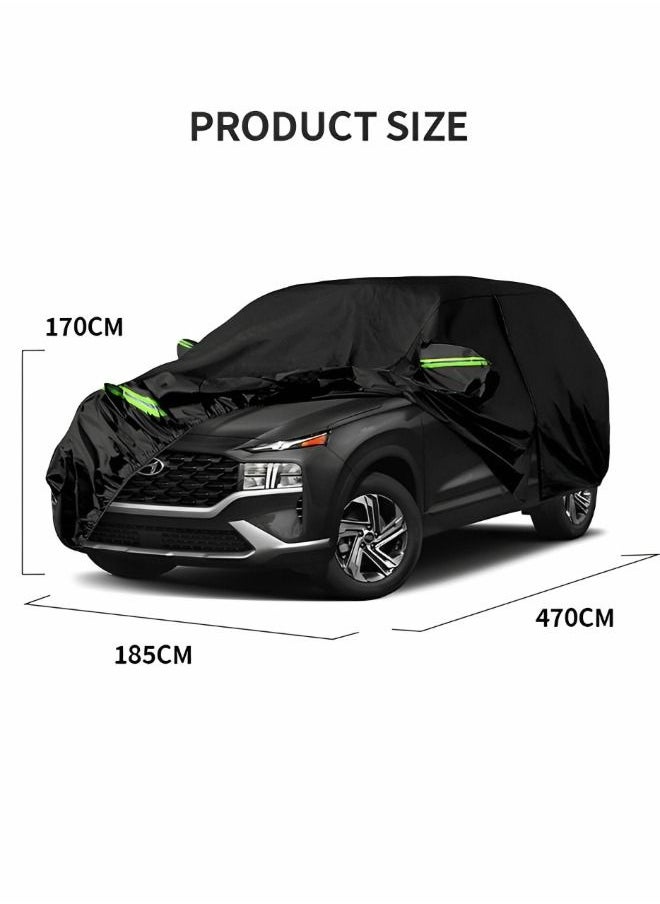 GROIC - Multi-Layers Car Cover Waterproof All Weather for Automobiles, Outdoor Full Cover Windproof, Sand proof, Rain proof, UV proof Car Covers with Zipper Door Car Protection Black L - Image 1