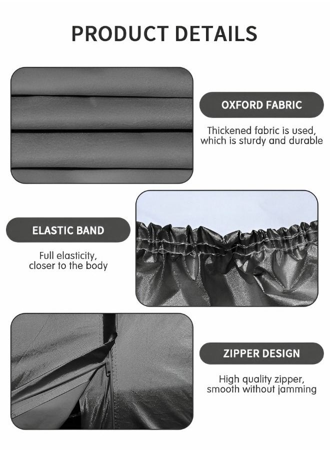 GROIC - Multi-Layers Car Cover Waterproof All Weather for Automobiles, Outdoor Full Cover Windproof, Sand proof, Rain proof, UV proof Car Covers with Zipper Door Car Protection Black L - Image 1