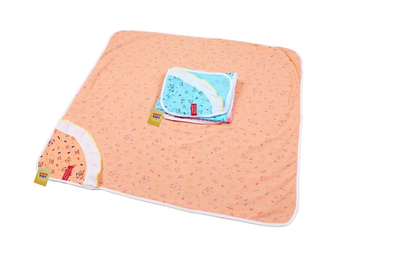 Fareto Hosiery Cotton Single Layer Combo of 3 Frill Baby Wrapper/Blanket/Carry Towel(Assorted) - Image 2