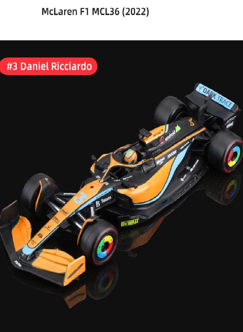 Gerenic 2022 McLaren F1 MCL36#3 Daniel Ricciardo 1 : 43 Zoom Diecast Model Car - Image 2