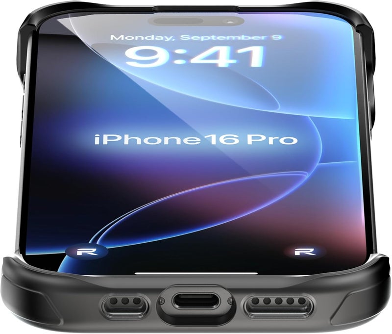 ريبل علبة هاتف لهاتف iPhone 16 Pro [سلسلة Flex] جوانب مكشوفة للراحة، ألياف الأراميد، متوافقة بقوة مع MagSafe، مقاومة للصدمات، عدسة معدنية، تصميم حماية بدون إطار، 6.3 بوصة 2024 (Flex) - Image 3
